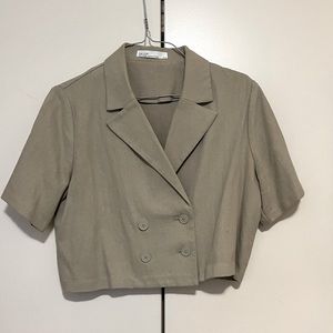 Oak + Fort Cropped Button Up Shortsleeve